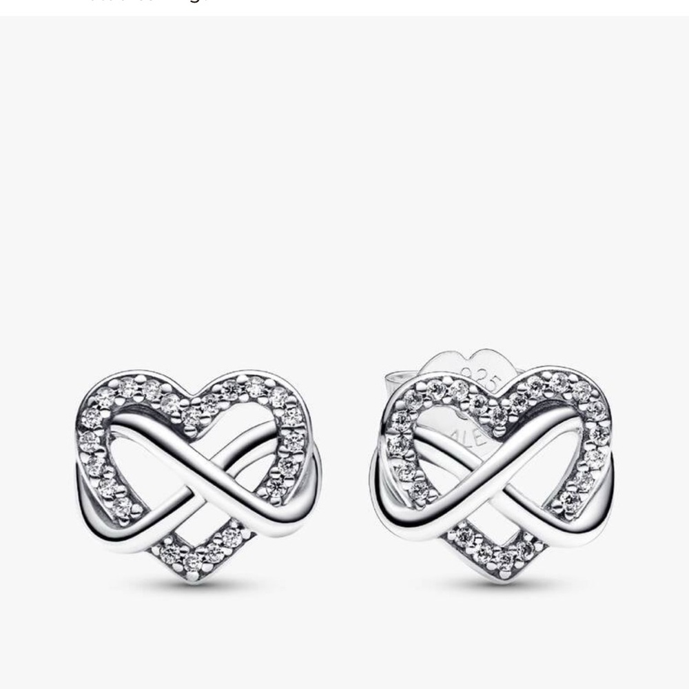 💕💕Sparkling Heart Shape Infinity Earrings by Pandora💕💕